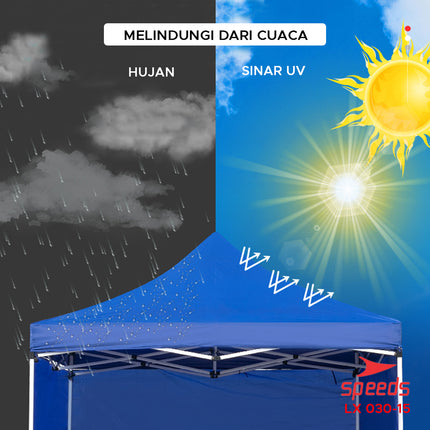 SPEEDS Atap Terpal Tenda Pameran Bazar Indoor Outdoor Ukuran 2.5x2.5m Tenda Lipat Tenda Jualan Kain Oxford 600D Waterproof 030-15