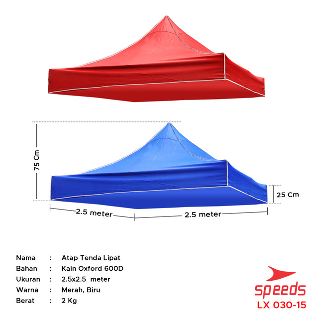 SPEEDS Atap Terpal Tenda Bazar 2.5x2.5m 030-15