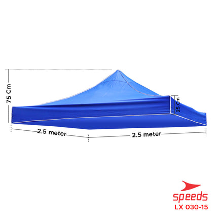 SPEEDS Atap Terpal Tenda Pameran Bazar Indoor Outdoor Ukuran 2.5x2.5m Tenda Lipat Tenda Jualan Kain Oxford 600D Waterproof 030-15