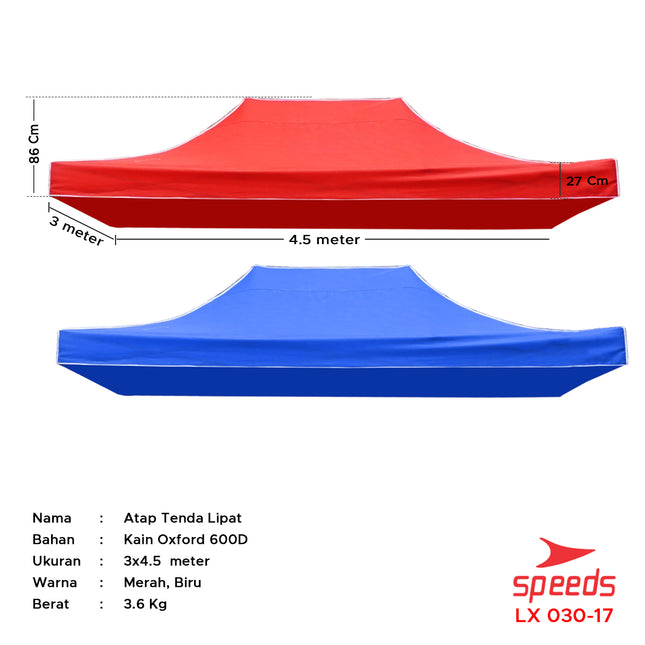 SPEEDS Atap Tenda Bazar Ukuran 3x4.5m 030-17