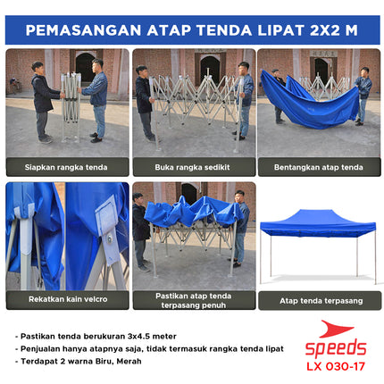 SPEEDS Atap Tenda Pameran Bazar Ukuran 3x4.5m Berbahan Kain Oxford 600D Waterproof 030-17