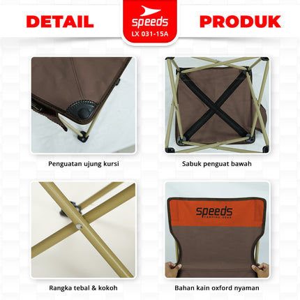 SPEEDS Kursi Lipat Outdoor Indoor Kemah L XL 2XL 3XL Camping Portabel Folding Chair LX 031-15A