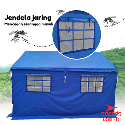 SPEEDS Tenda Komando 3x4m Tenda Barak Tenda Militer Serbaguna Tenda Regu Pramuka 031-16