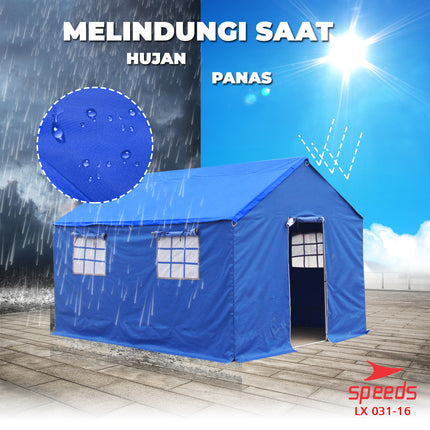 SPEEDS Tenda Komando 3x4m Tenda Barak Tenda Militer Serbaguna Tenda Regu Pramuka 031-16