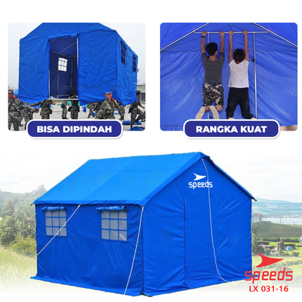 SPEEDS Tenda Komando 3x4m Tenda Barak Tenda Militer Serbaguna Tenda Regu Pramuka 031-16
