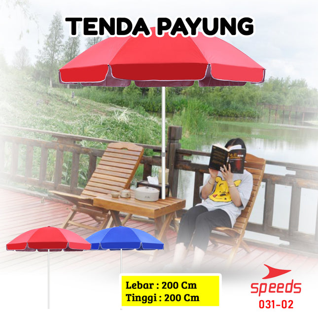 SPEEDS Payung Pantai Payung Tenda Event Cafe Bazaar Parasol Diameter 200cm Ori 031-2