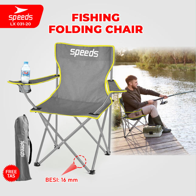 SPEEDS Kursi Lipat Pancing Camping Fishing Folding Chair Camping Piknik Keluarga Outdoor 031-20