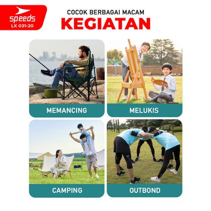 SPEEDS Kursi Lipat Pancing Camping Fishing Folding Chair Camping Piknik Keluarga Outdoor 031-20