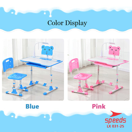 SPEEDS Set Meja Belajar Ukuran 70 dan 80cm Anak Meja Kursi Belajar Portable Meja Tulis Anak 031-25