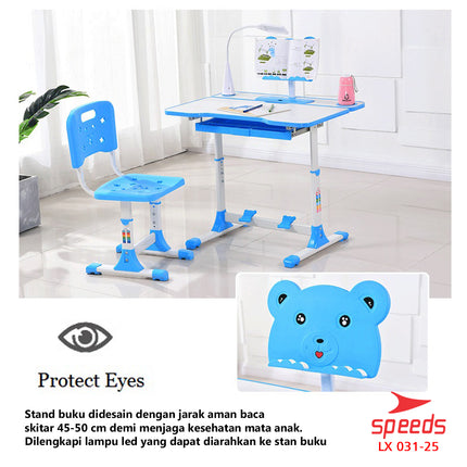 SPEEDS Set Meja Belajar Ukuran 70 dan 80cm Anak Meja Kursi Belajar Portable Meja Tulis Anak 031-25