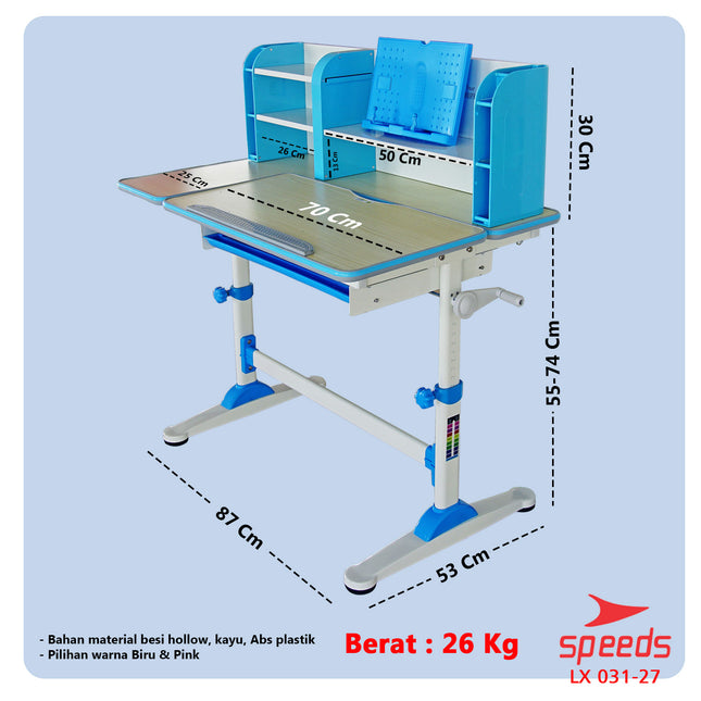 SPEEDS Meja Belajar Anak Ukuran 95cm 031-27
