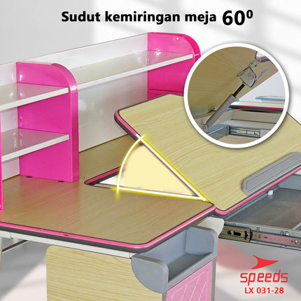 SPEEDS Meja Belajar Anak Meja Tulis Kantor Ukuran 120cm Meja Sekolah Meja Belajar Plastik 031-28