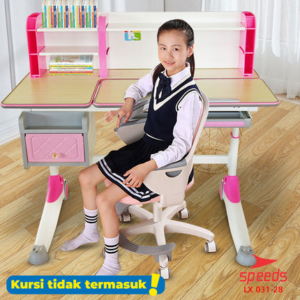SPEEDS Meja Belajar Anak Meja Tulis Kantor Ukuran 120cm Meja Sekolah Meja Belajar Plastik 031-28
