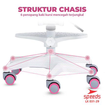SPEEDS Kursi Anak Kaki Roda 6 Kursi Belajar Anak Bangku Anak Plaastik Multifungsi Table Board 031-29