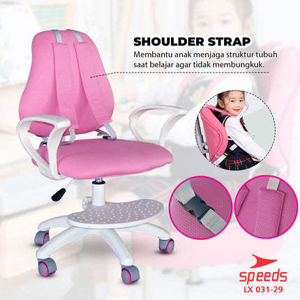 SPEEDS Kursi Anak Kaki Roda 6 Kursi Belajar Anak Bangku Anak Plaastik Multifungsi Table Board 031-29