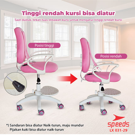 SPEEDS Kursi Anak Kaki Roda 6 Kursi Belajar Anak Bangku Anak Plaastik Multifungsi Table Board 031-29