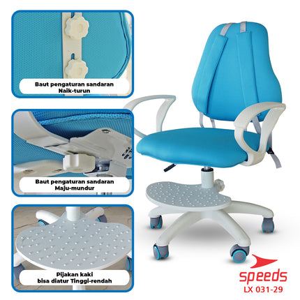 SPEEDS Kursi Anak Kaki Roda 6 Kursi Belajar Anak Bangku Anak Plaastik Multifungsi Table Board 031-29