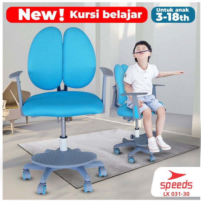 SPEEDS Kursi Anak Kaki Roda 6 Kursi Belajar Anak Bangku Anak Multifungsi Table Board 031-30