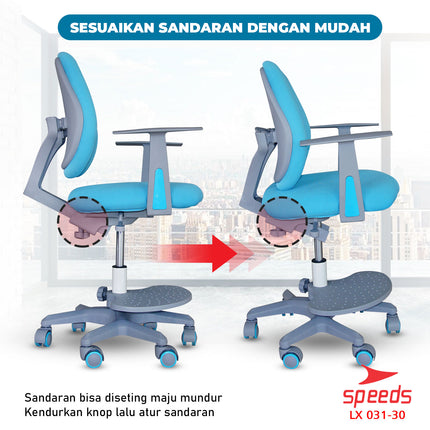SPEEDS Kursi Anak Kaki Roda 6 Kursi Belajar Anak Bangku Anak Multifungsi Table Board 031-30