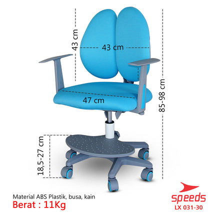 SPEEDS Kursi Anak Kaki Roda 6 Kursi Belajar Anak Bangku Anak Multifungsi Table Board 031-30