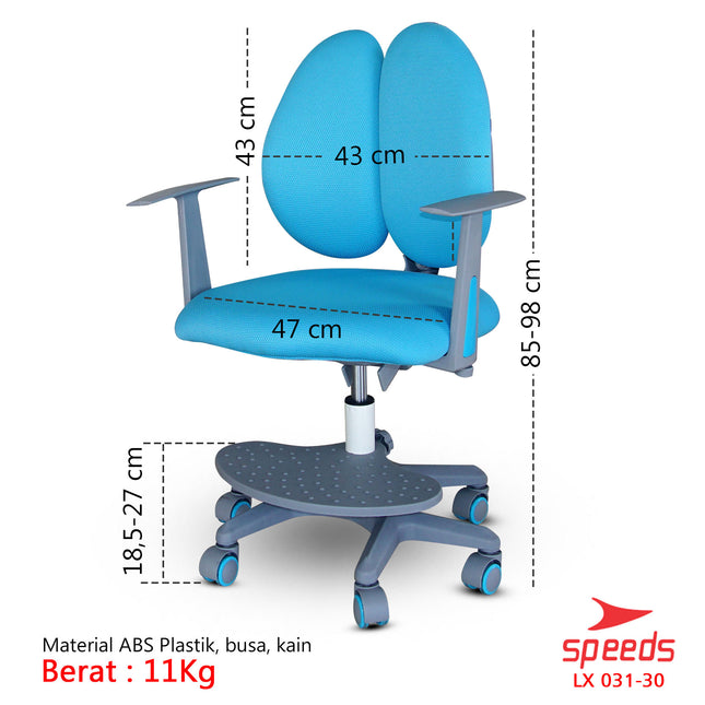 SPEEDS Kursi Anak Kaki Roda 6 Kursi Belajar Anak Bangku Anak Multifungsi Table Board 031-30