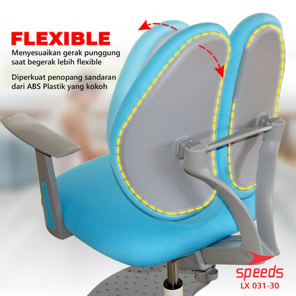 SPEEDS Kursi Anak Kaki Roda 6 Kursi Belajar Anak Bangku Anak Multifungsi Table Board 031-30