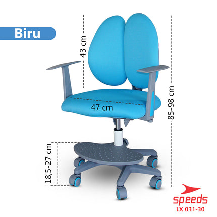 SPEEDS Kursi Anak Kaki Roda 6 Kursi Belajar Anak Bangku Anak Multifungsi Table Board 031-30