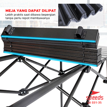 SPEEDS Meja Camping Lipat Set Meja Kursi Lipat Meja Camping Piknik Outdoor Portable 031-35
