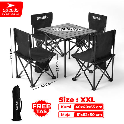 SPEEDS Folding Table Chair Set Free Folding Table Folding Chair Outdoor Indoor Bag Portable Folding Table Camping Picnic 031-36