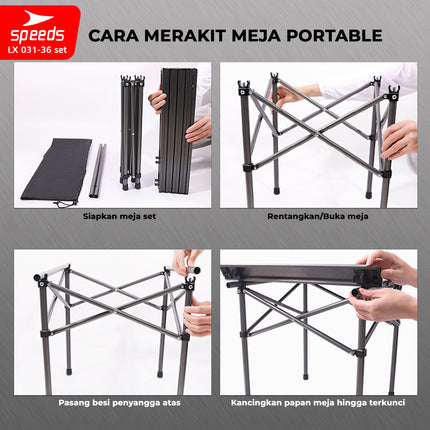 SPEEDS Folding Table Chair Set Free Folding Table Folding Chair Outdoor Indoor Bag Portable Folding Table Camping Picnic 031-36