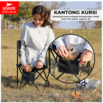 SPEEDS Folding Table Chair Set Free Folding Table Folding Chair Outdoor Indoor Bag Portable Folding Table Camping Picnic 031-36