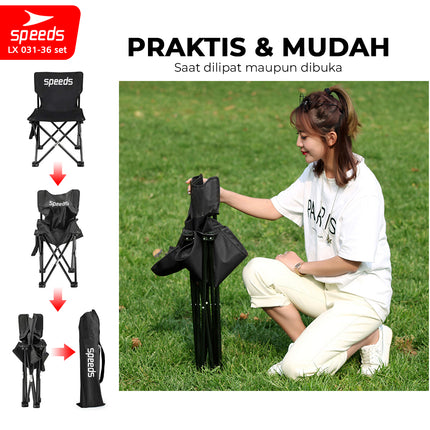 SPEEDS Folding Table Chair Set Free Folding Table Folding Chair Outdoor Indoor Bag Portable Folding Table Camping Picnic 031-36