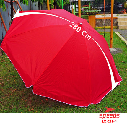 SPEEDS Payung Tenda Lebar 280CM Payung Pantai Cafe Bazaar Parasol Diameter Tenda Booth Jualan 031-4
