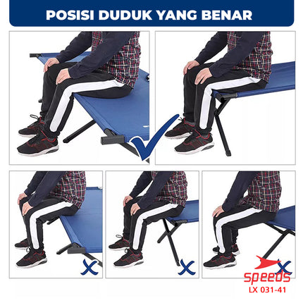 SPEEDS Velbed Sleeping Mattress Folding Bed Portable Mattress Cross Leg Indoor Outdoor 031-41