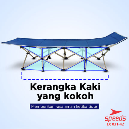 SPEEDS Folding Bed Camping Bed Portable Bed Cross Leg Indoor Outdoor 031-42