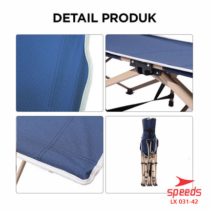 SPEEDS Folding Bed Camping Bed Portable Bed Cross Leg Indoor Outdoor 031-42