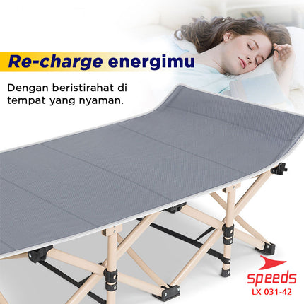 SPEEDS Folding Bed Camping Bed Portable Bed Cross Leg Indoor Outdoor 031-42