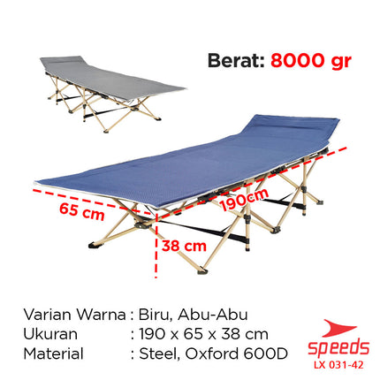 SPEEDS Folding Bed Camping Bed Portable Bed Cross Leg Indoor Outdoor 031-42