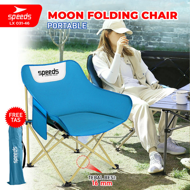 SPEEDS Kursi Lipat Bulat Moon Folding Chair Camping Tenda Mancing Piknik Outdoor 031-46