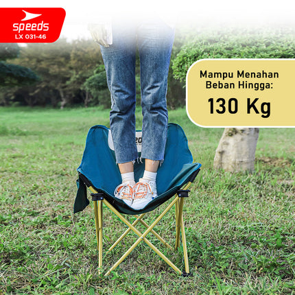 SPEEDS Kursi Lipat Bulat Moon Folding Chair Camping Tenda Mancing Piknik Outdoor 031-46