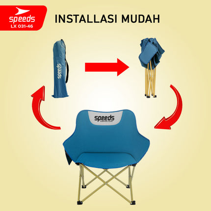 SPEEDS Kursi Lipat Bulat Moon Folding Chair Camping Tenda Mancing Piknik Outdoor 031-46