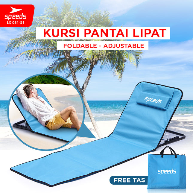 SPEEDS Kursi Lesehan Pantai Lipat Portabel Kursi Lantai Santai Multifungsi Foldabel LX 031-51