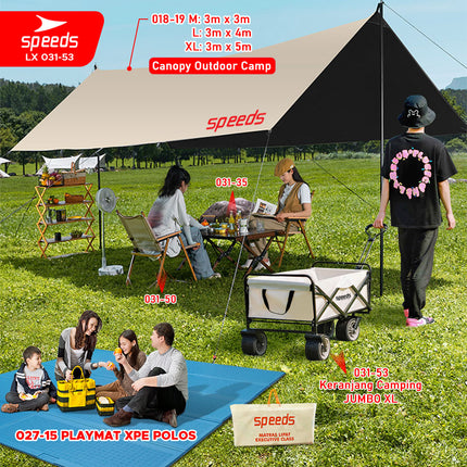 SPEEDS Camping Basket Folding Cart Multipurpose Box Trolley Glamping Picnic Fishing Outdoor 031-53