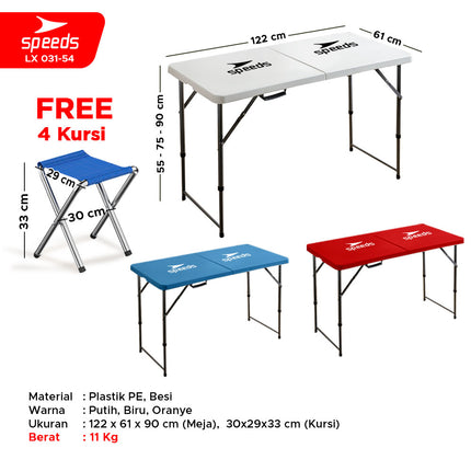 SPEEDS Folding Table Household Sales Folding Table Long Camping Laptop Dining Learning Portable Multipurpose 031-54