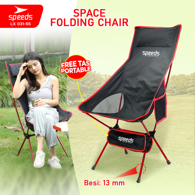 SPEEDS Kursi Lipat Camping Foldable Chair Piknik Hiking Mancing Aksesoris Tenda Rekreasi Outdoor 031-55