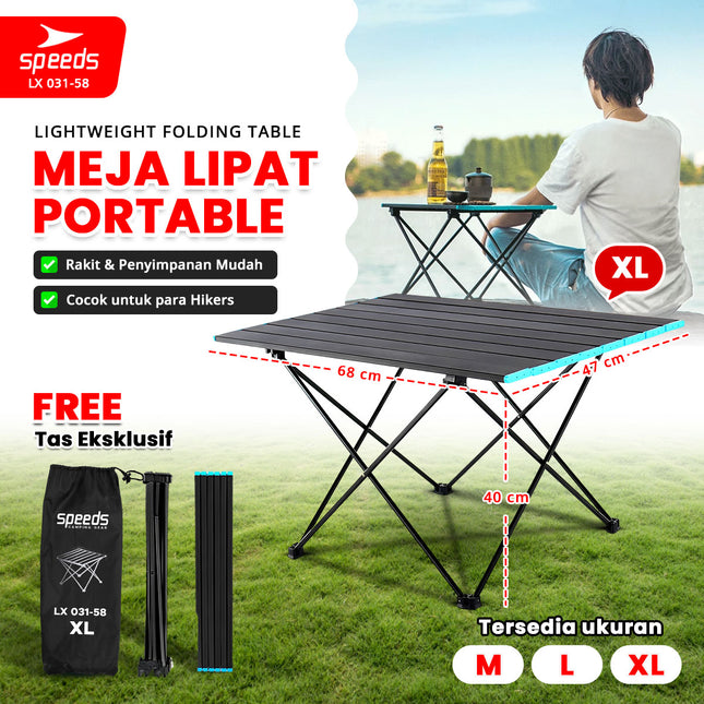 SPEEDS Meja Lipat Camping Indoor Outdoor Portabel Folding Table Aluminium 031-58