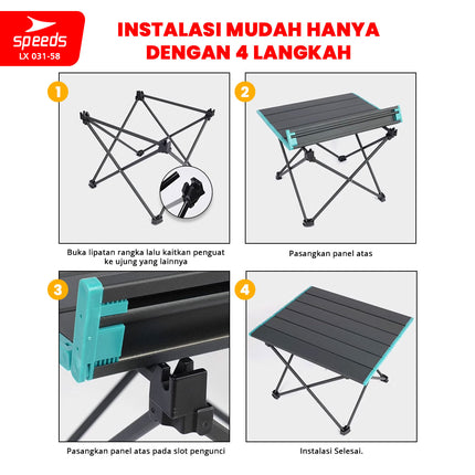 SPEEDS Meja Lipat Camping Indoor Outdoor Portabel Folding Table Aluminium 031-58