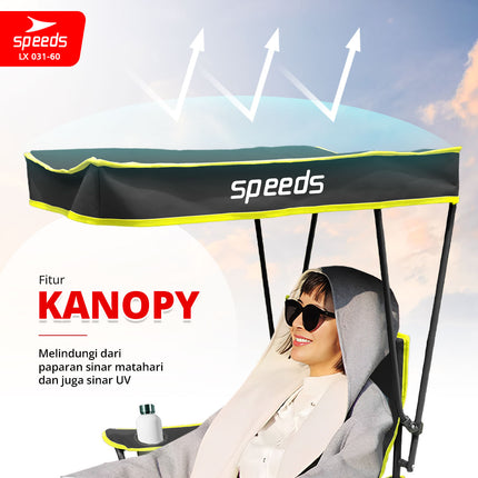 SPEEDS Kursi Lipat Outdoor Dengan Kanopi 031-60