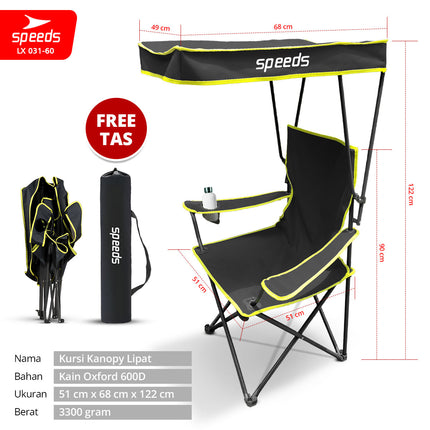SPEEDS Kursi Lipat Outdoor Dengan Kanopi 031-60