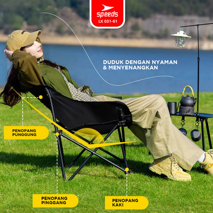 SPEEDS Portable Folding Chair Camping Hiking Outdoor Foldable Chair Oxford Cloth Material 031-61